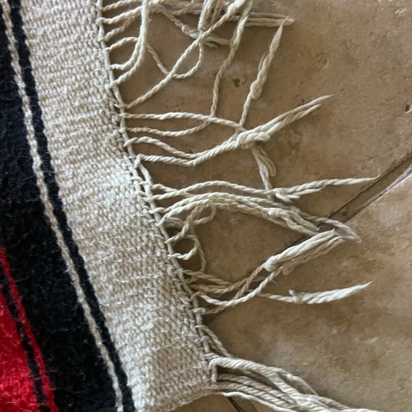 Vintage Wool Mexican Saltillo Serape 54”x85” - Picture 2 of 3